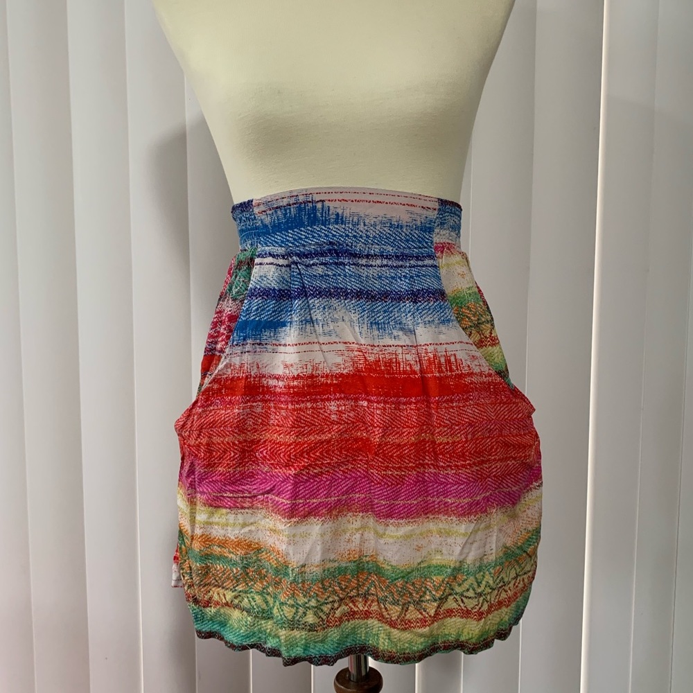 American rag tiedye like high waist skirt w/pocket
